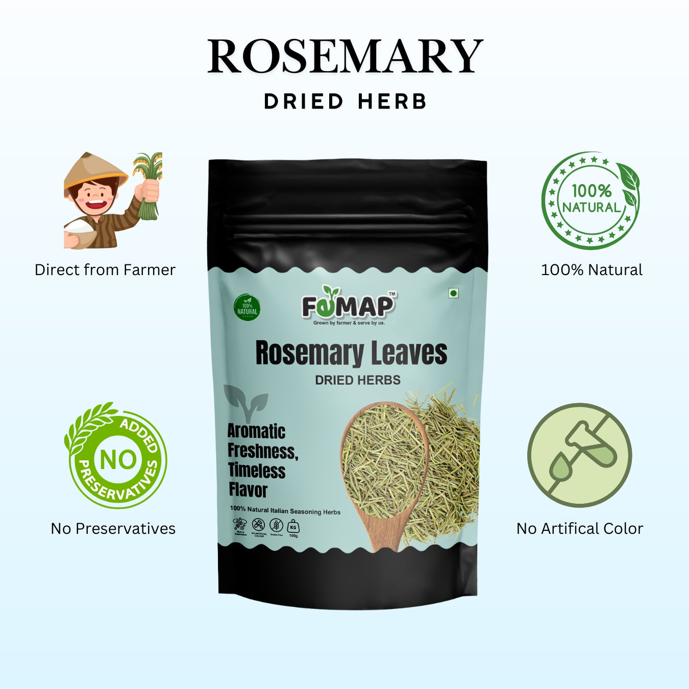 FEMAP Rosemary Leaves | Supports Hair Growth 100gm
