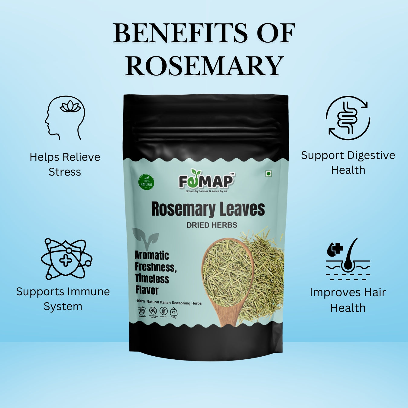 FEMAP Rosemary Leaves | Supports Hair Growth 100gm