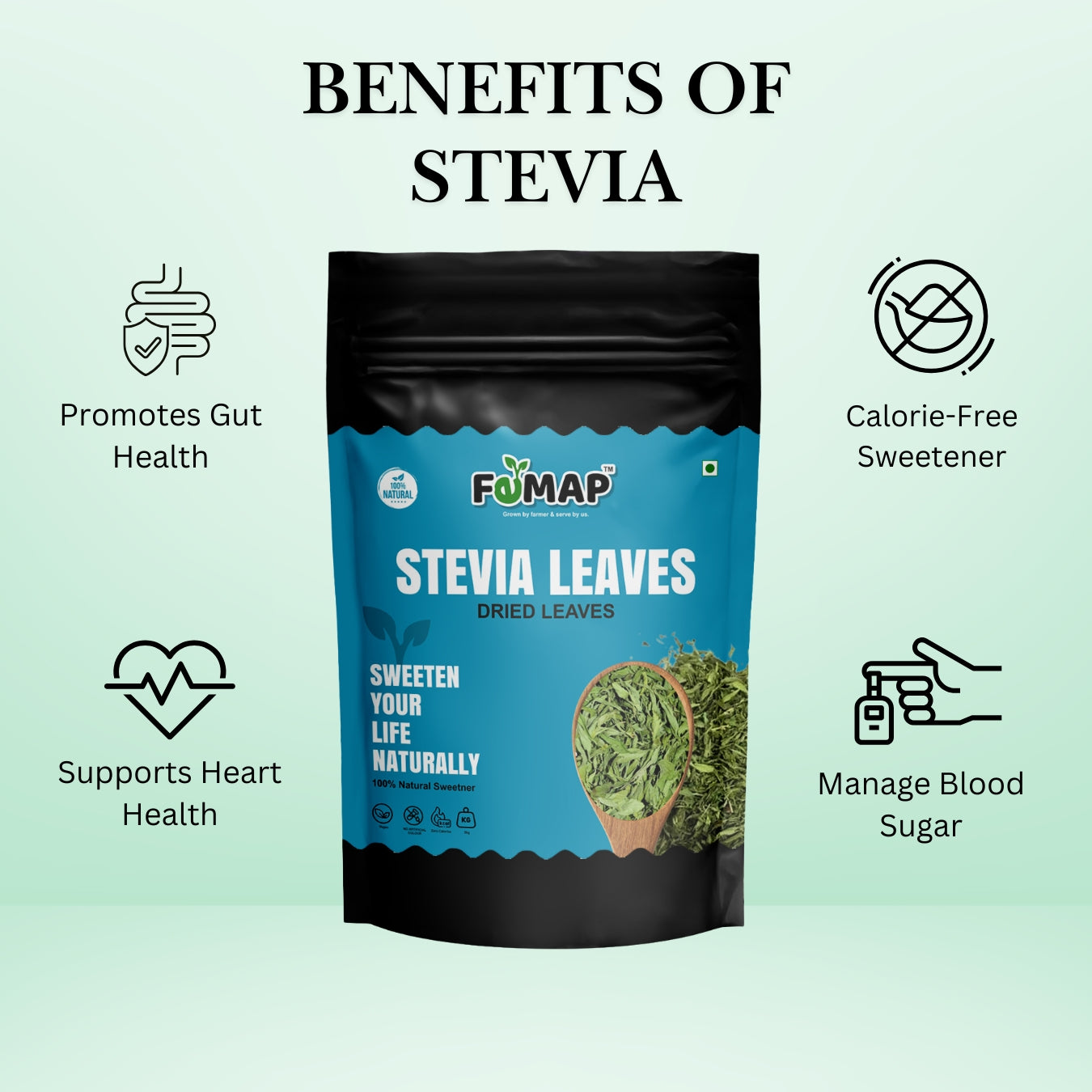 FEMAP Stevia Leaves | Natural Sweetner |  Natural Dried Stevia Leaf | Alternative of Sugar