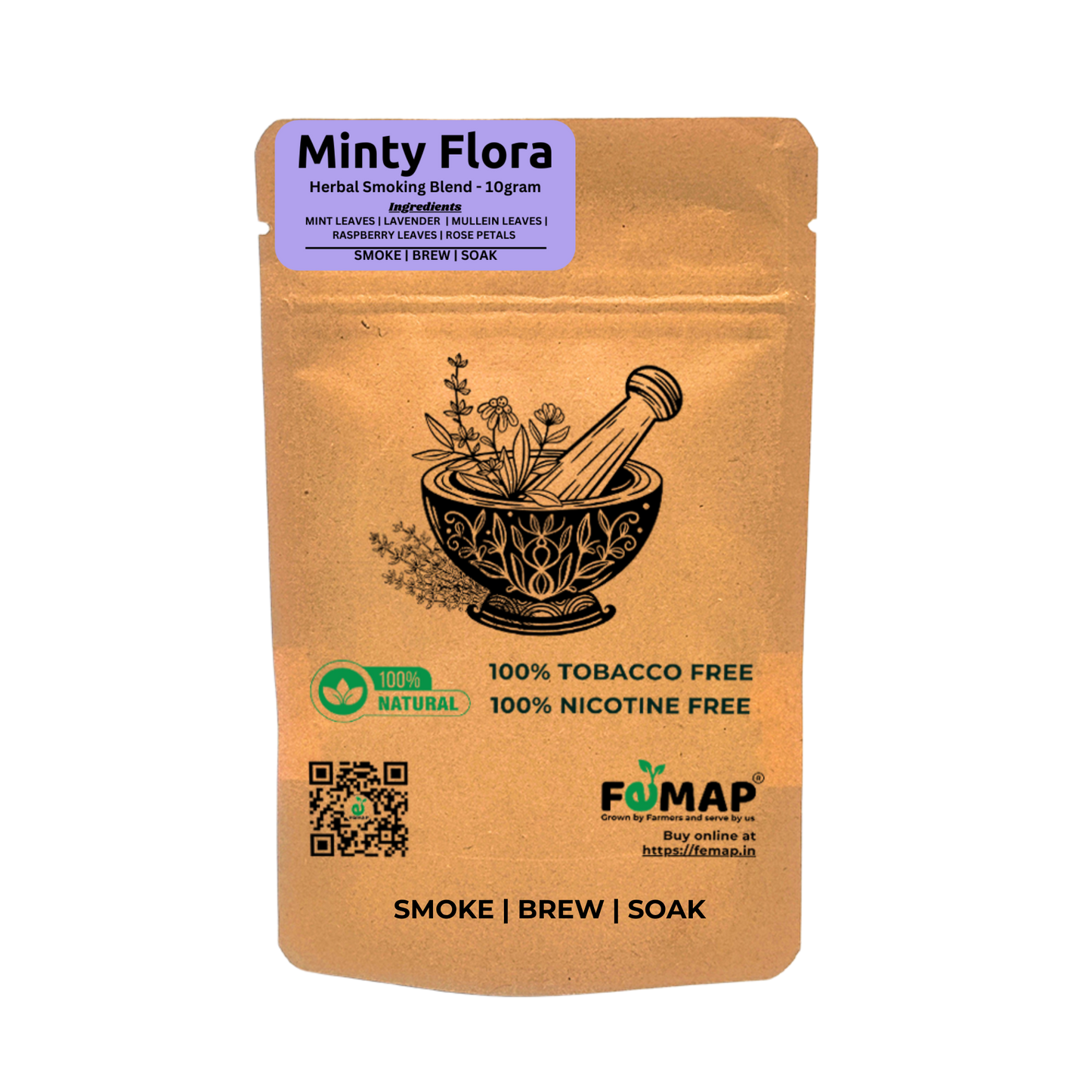 Femap Minty Flora Herbal Herbal Smoking blend | Crafted with Natural Premium Herbs and Flowers | Tobacco Alternatives