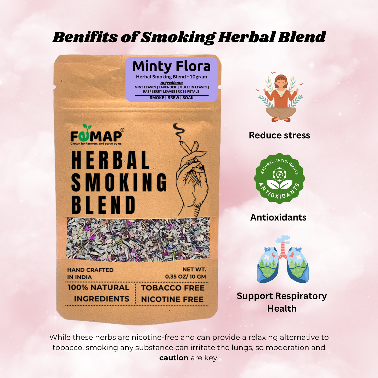 Femap Minty Flora Herbal Herbal Smoking blend | Crafted with Natural Premium Herbs and Flowers | Tobacco Alternatives