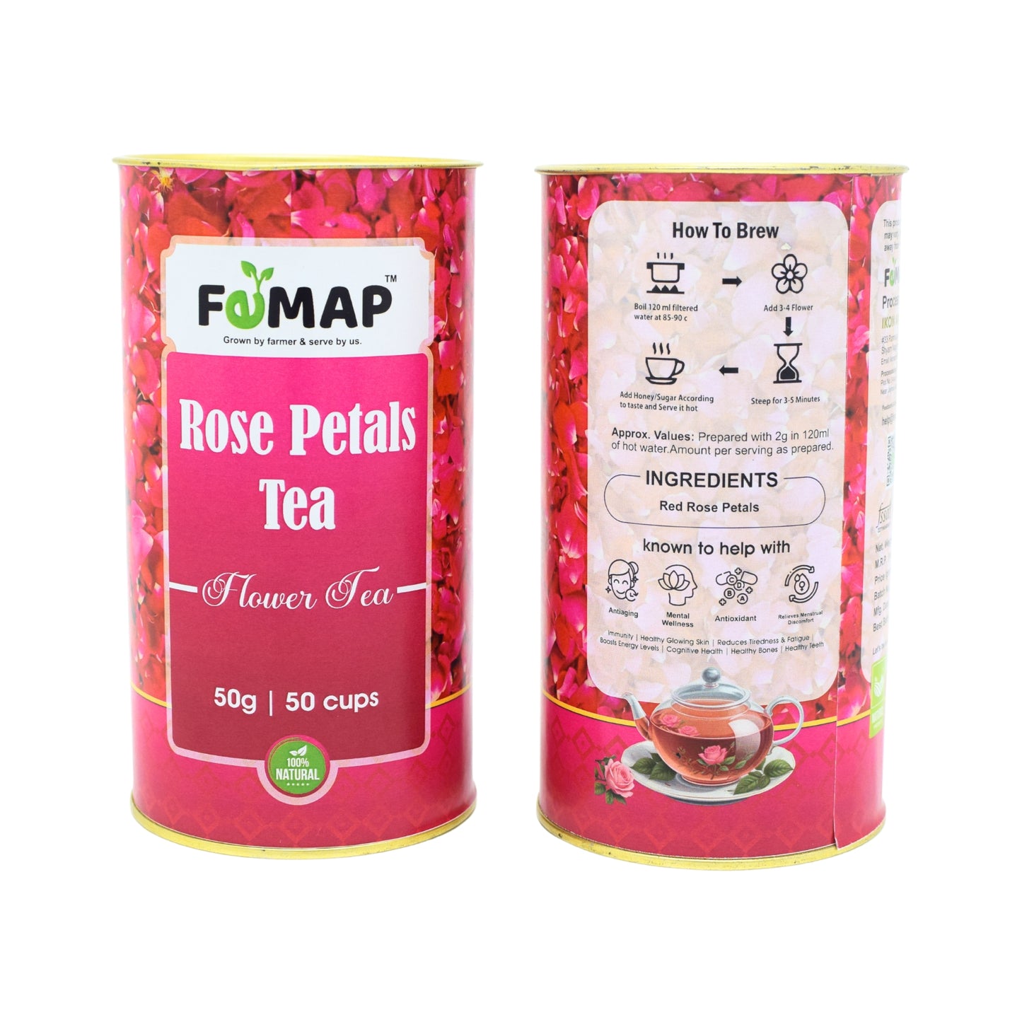 FEMAP Red Rose Petal Tea | Rose Flower Tea | Rose Tea- 50gm