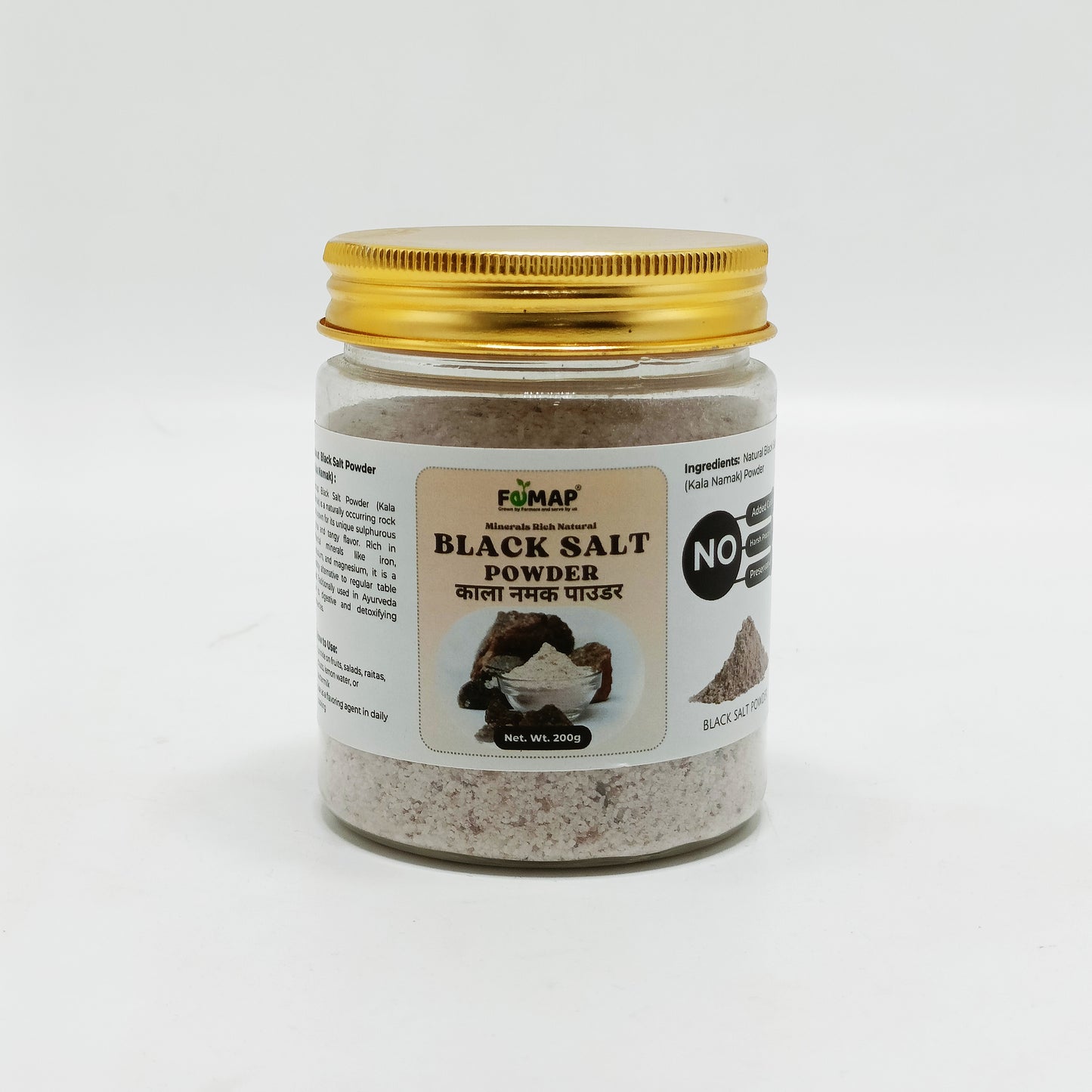 Black Salt Powder (Kala Namak) 100% Natural | Fine Ground Rock Salt | Authentic Indian Spice | No Additives | FEMAP