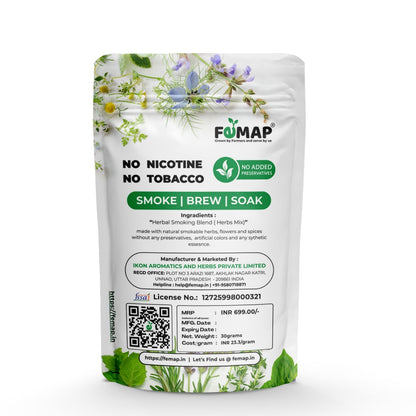 Femap Blue Floral Delight Herbal Smoking Blend Mix | Natural, Tobacco Free & Nicotine Free 30gm Pack