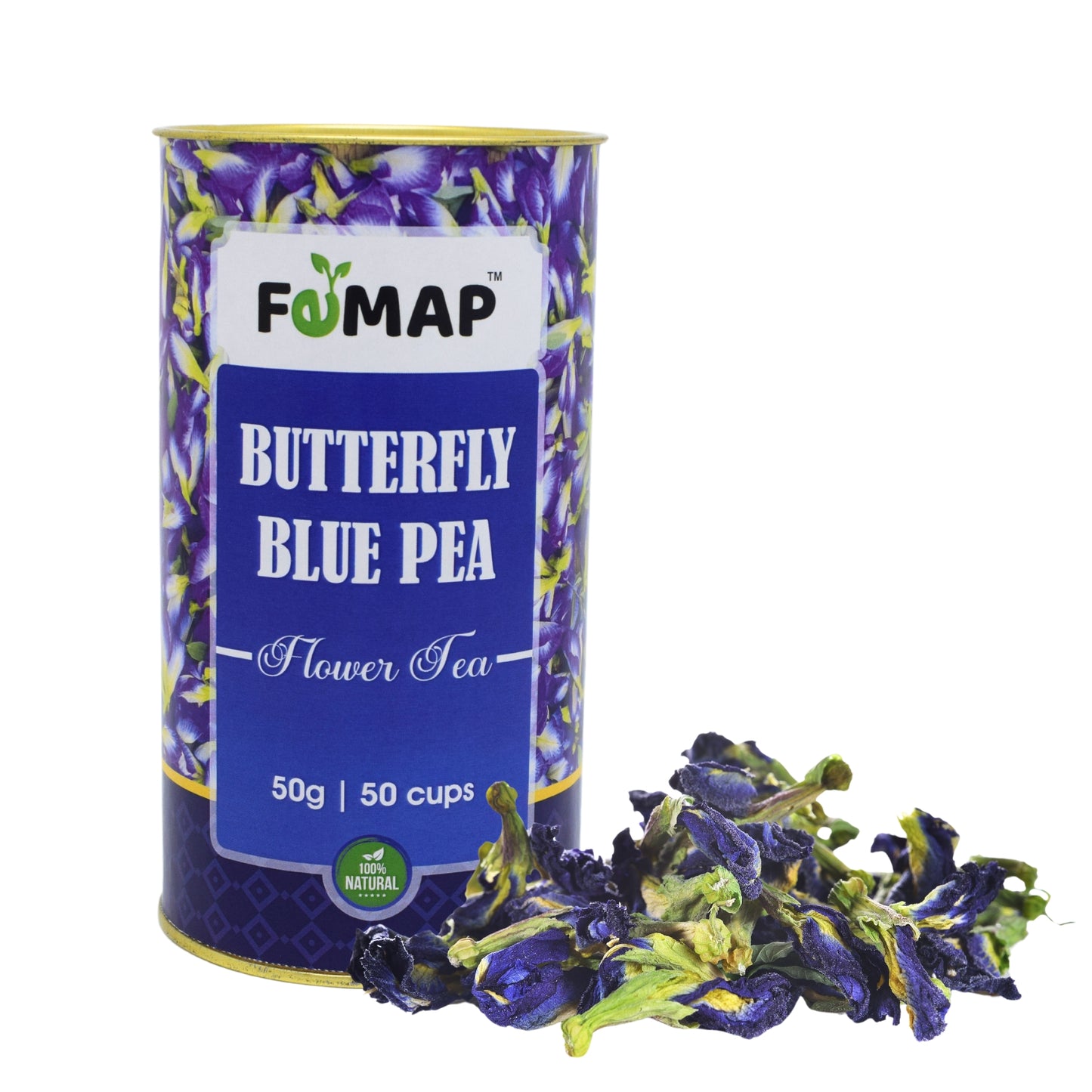 Blue Tea, Butterfly Pea Flower Tea, Femap Tea, 50g Blue Tea, Herbal Tea, Caffeine-Free Tea, Antioxidant Tea, Natural Herbal Tea, Blue Pea Flower, Mood Boosting Tea
