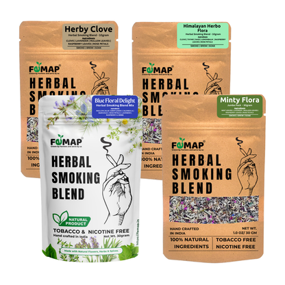 Femap Herbal Smoking Blend | Sampler Pack of 4 Herbal Smoking Blends | Minty Flora | Himayan Herby Clove | Herbo Clove