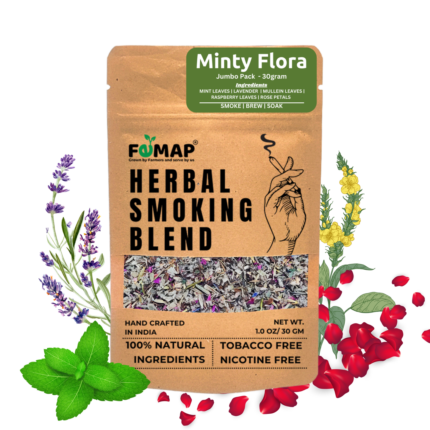 Femap Blue Flora Delight Herbal Mix 30g & Minty Flora Herbal Smoking Blend 30g Combo