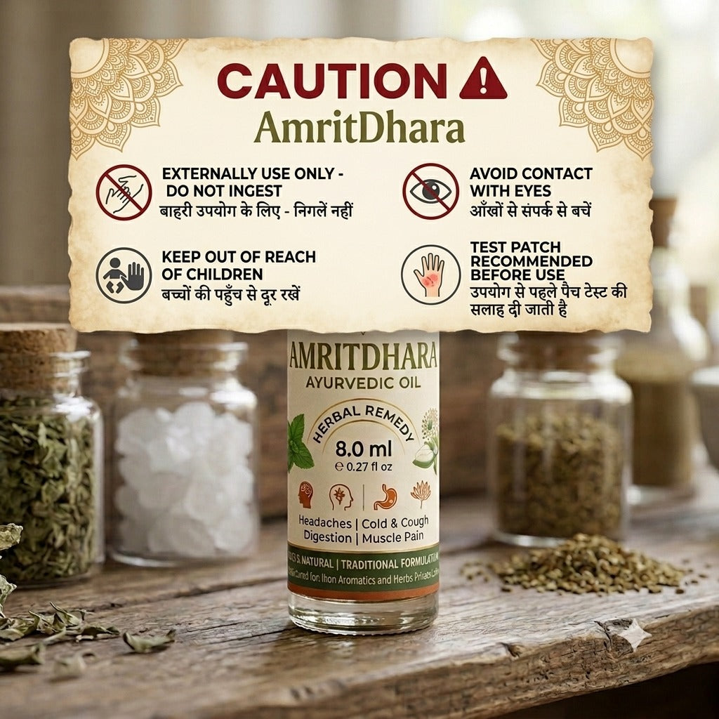 Amritdhara Roll-On usage precautions and safety information