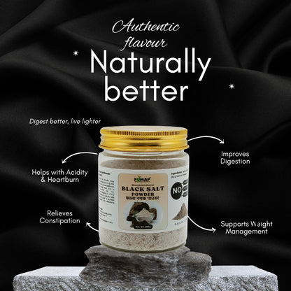 Black Salt Powder (Kala Namak) 100% Natural | Fine Ground Rock Salt | Authentic Indian Spice | No Additives | FEMAP