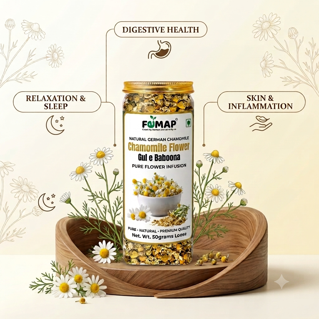 Chamomile Flower Tea – Dried Whole Flower Herbal Infusion | 50g | Femap