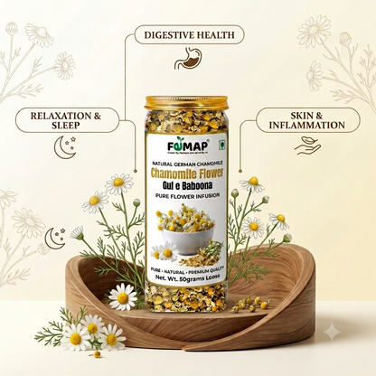 Chamomile Flower Tea – Dried Whole Flower Herbal Infusion | 50g | Femap