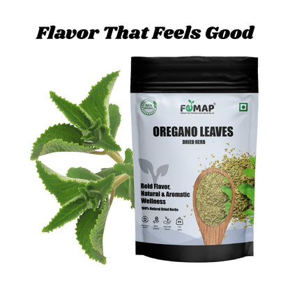 FEMAP oregano leaves packaging with a sprig of oregano on a white background
