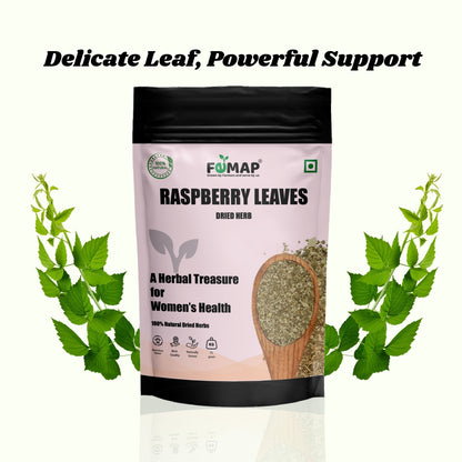 FEMAP Raspberry Leaves packaging with green leaves on a white background