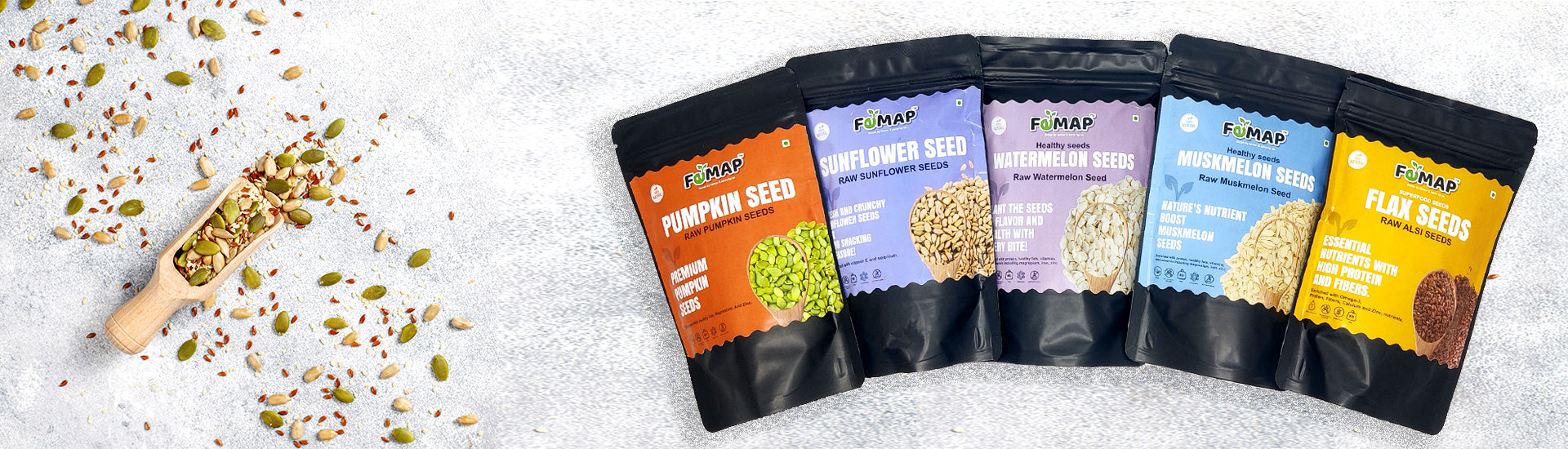 femap banner image for pumpkin seed, sunflower seed, watermelon seed, muskmelon seed and flax seed .