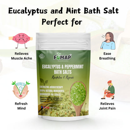 FEMAP Eucalyptus & Peppermint Bath Salts – Perfect for relieving muscle ache, easing breathing, and refreshing the mind