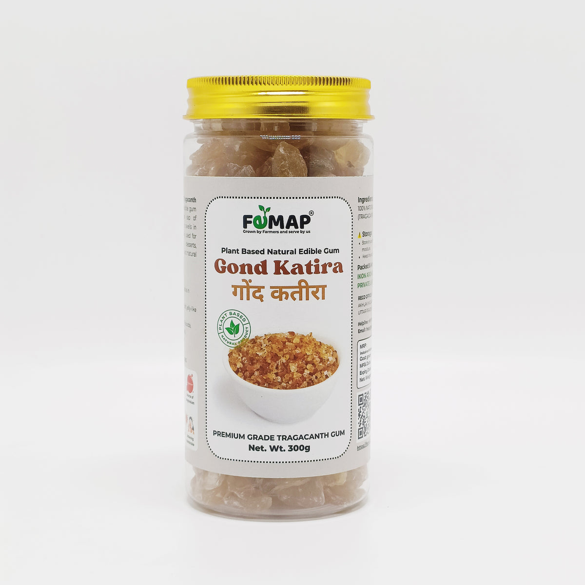 Jar of FEMAP Gond Katira on a white background