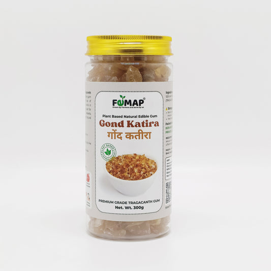 Jar of FEMAP Gond Katira on a white background