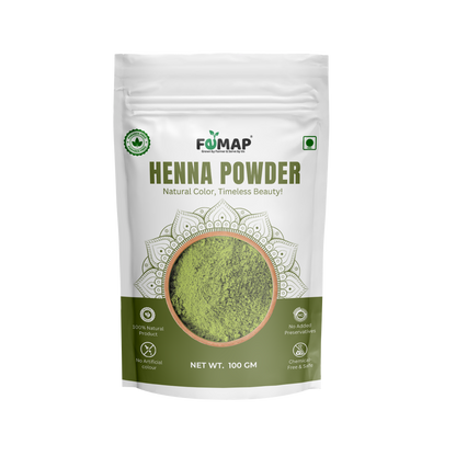 FEMAP Henna Powder – 100% natural, no artificial color, chemical-free, and safe for timeless beauty. 100 GM packaging