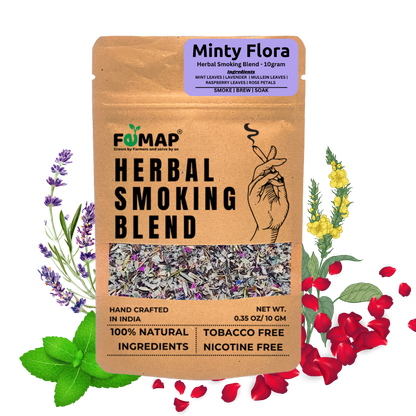 FEMAP Herbal Smoking Blends Minty Flora – front view packaging of tobacco‑free herbal smoke mix
