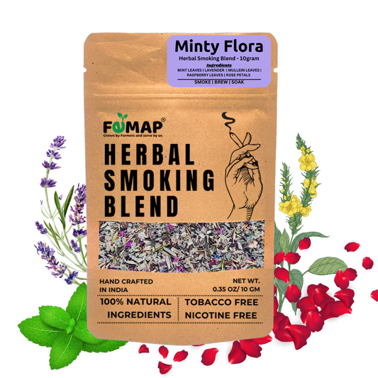 FEMAP Herbal Smoking Blends Minty Flora – front view packaging of tobacco‑free herbal smoke mix
