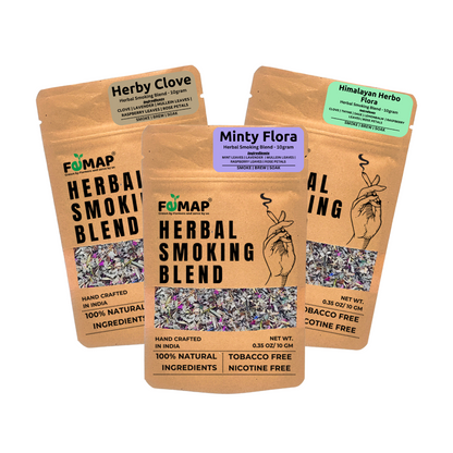 Femap Three Types of herbal smoking blend showing in 1 display
