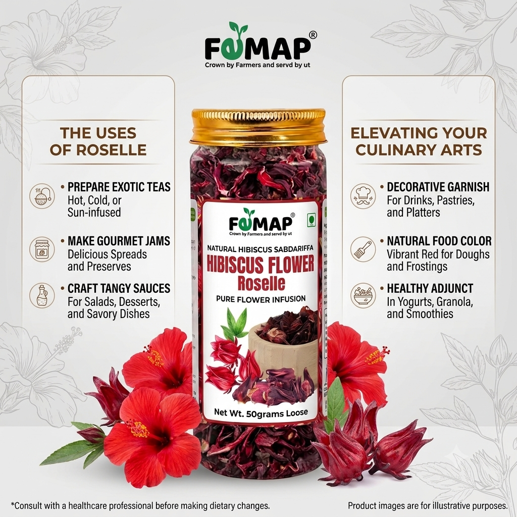Hibiscus Flower Tea – Roselle Herbal Infusion | 50g | Femap