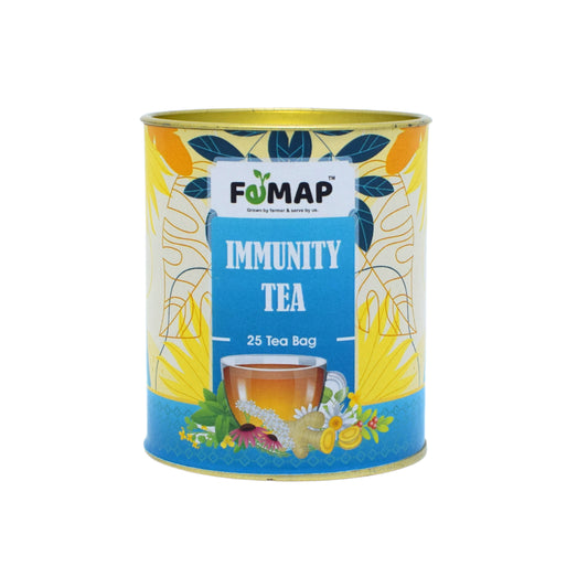 FEMAP Immunity Tea – Front view of 25 tea bags in a colorful can, packed with natural ingredients to boost immunity