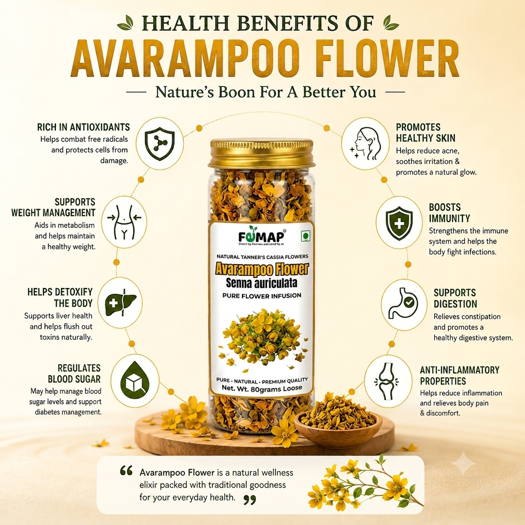 Avarampoo Dried Flowers – Herbal Tea Infusion, 80g | Cassia Auriculata