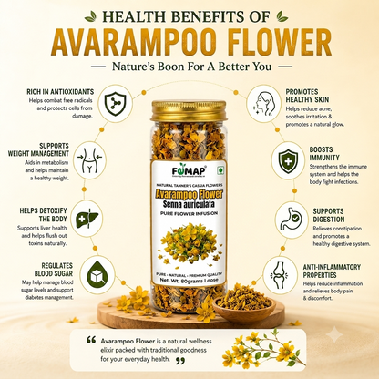Avarampoo Dried Flowers – Herbal Tea Infusion, 80g | Cassia Auriculata