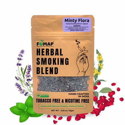 FEMAP Herbal Smoking Blend package with decorative elements on a white background
