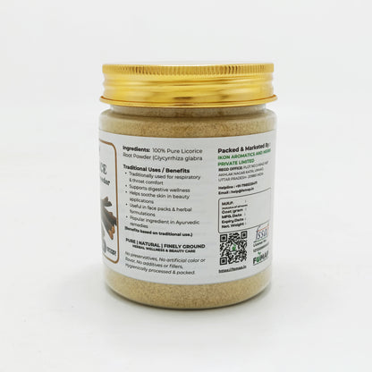 Premium Licorice Powder (Mulethi Powder) 100% Natural | Glycyrrhiza Glabra Root Powder | Herbal Support for Throat & Digestion | No Additives | FEMAP