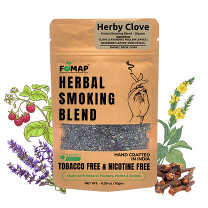 FEMAP Herbal Smoking Blend package with smoking-related illustrations on a white background