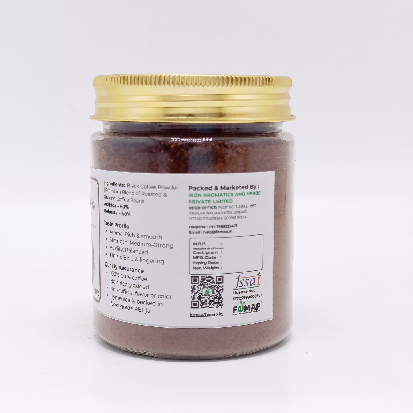 Premium Coffee Powder 100% Pure | Fresh Ground Coffee | Rich Aroma & Strong Flavor | Natural & No Additives | FEMAP