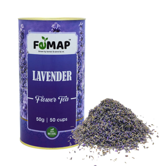 Femap Lavender Flower Tea  50g tin with dried lavender buds , 100% natural herbal tea for 50 cups.