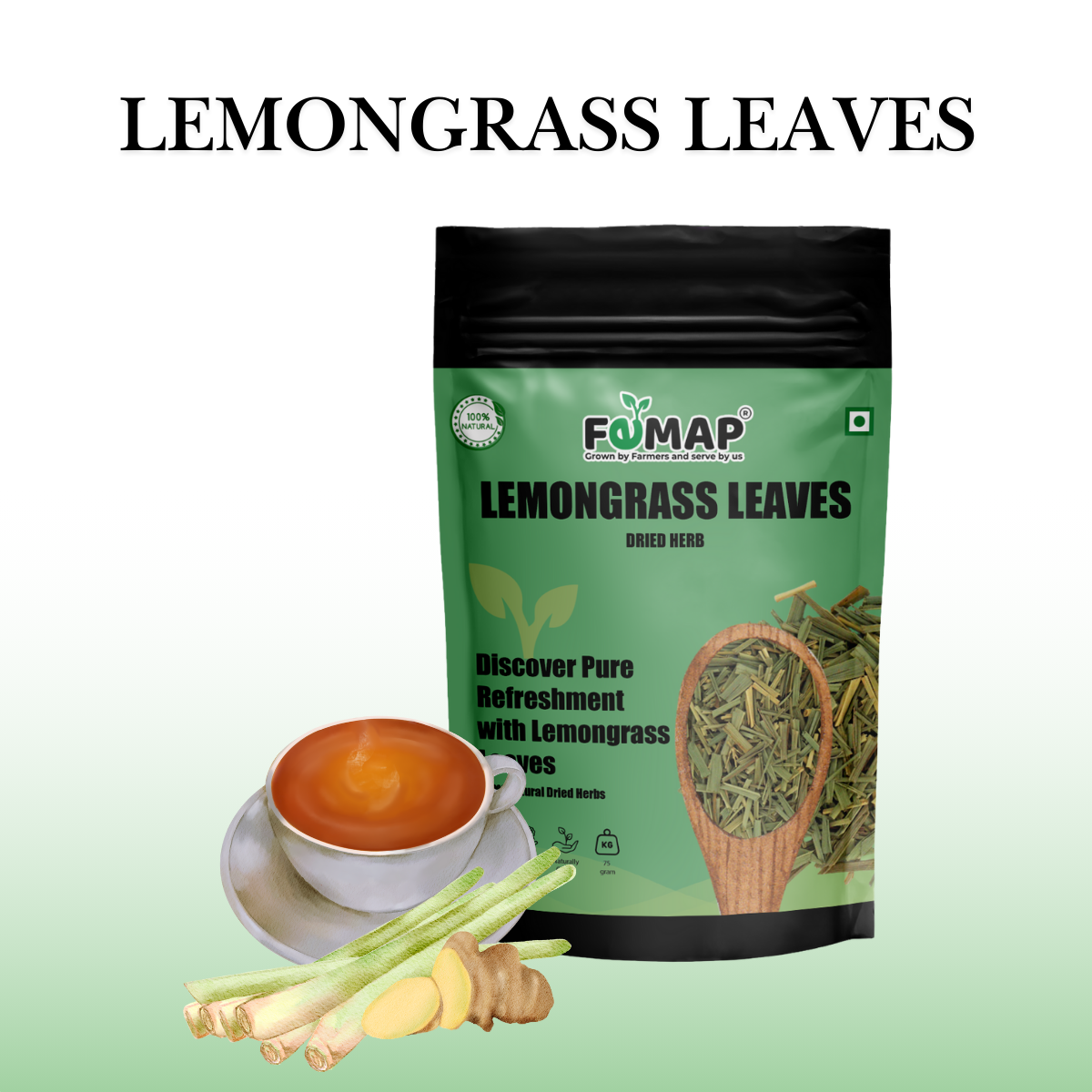 Lemongrass Leaves – Dried Herbal Lemongrass 75 g | Pure & Natural