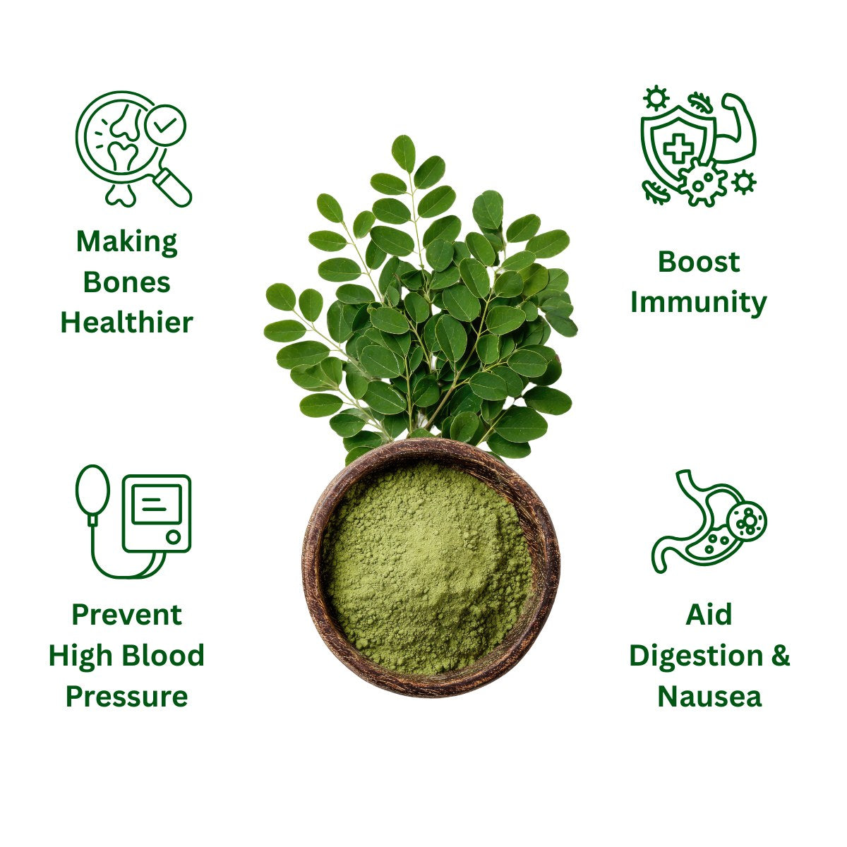 Premium Moringa Powder (Drumstick Leaves Powder) 100% Natural | Rich in Iron, Calcium & Antioxidants