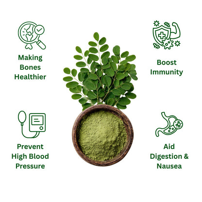 Premium Moringa Powder (Drumstick Leaves Powder) 100% Natural | Rich in Iron, Calcium & Antioxidants