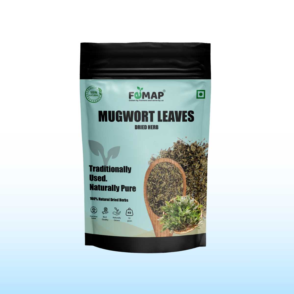 Dried Mugwort Leaf (Artemisia vulgaris) – Natural Herbal Leaves 50gm