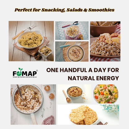 Promotional image for FEMAP cereals with various food items and text about health benefits.