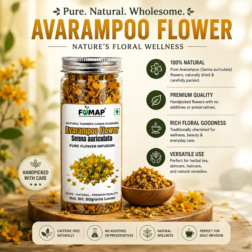 Avarampoo Dried Flowers – Herbal Tea Infusion, 80g | Cassia Auriculata