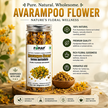 Avarampoo Dried Flowers – Herbal Tea Infusion, 80g | Cassia Auriculata
