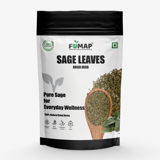 Package of dried sage leaves with FEMAP branding on a white background