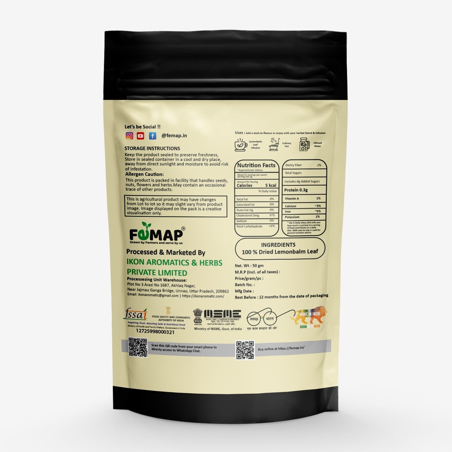 FEMAP product packaging with nutritional information and branding on a white background