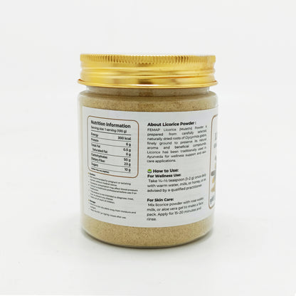 Premium Licorice Powder (Mulethi Powder) 100% Natural | Glycyrrhiza Glabra Root Powder | Herbal Support for Throat & Digestion | No Additives | FEMAP