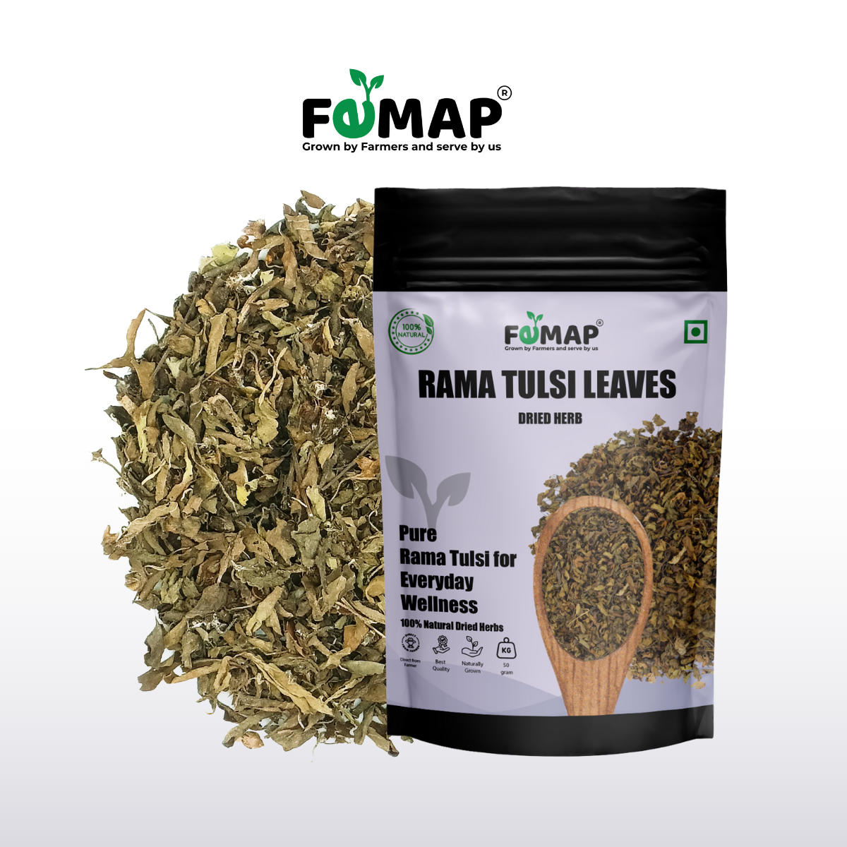 Dried Rama Tulsi Leaf (Ocimum sanctum) – Natural Herbal Leaves 50gm