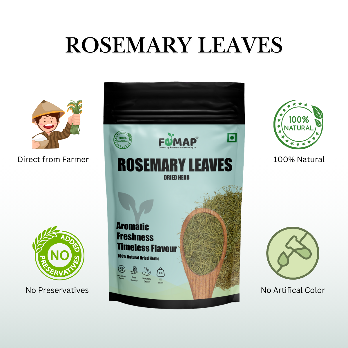 Dried Rosemary Leaves – 100 g | 100% Pure Herbal Leaves