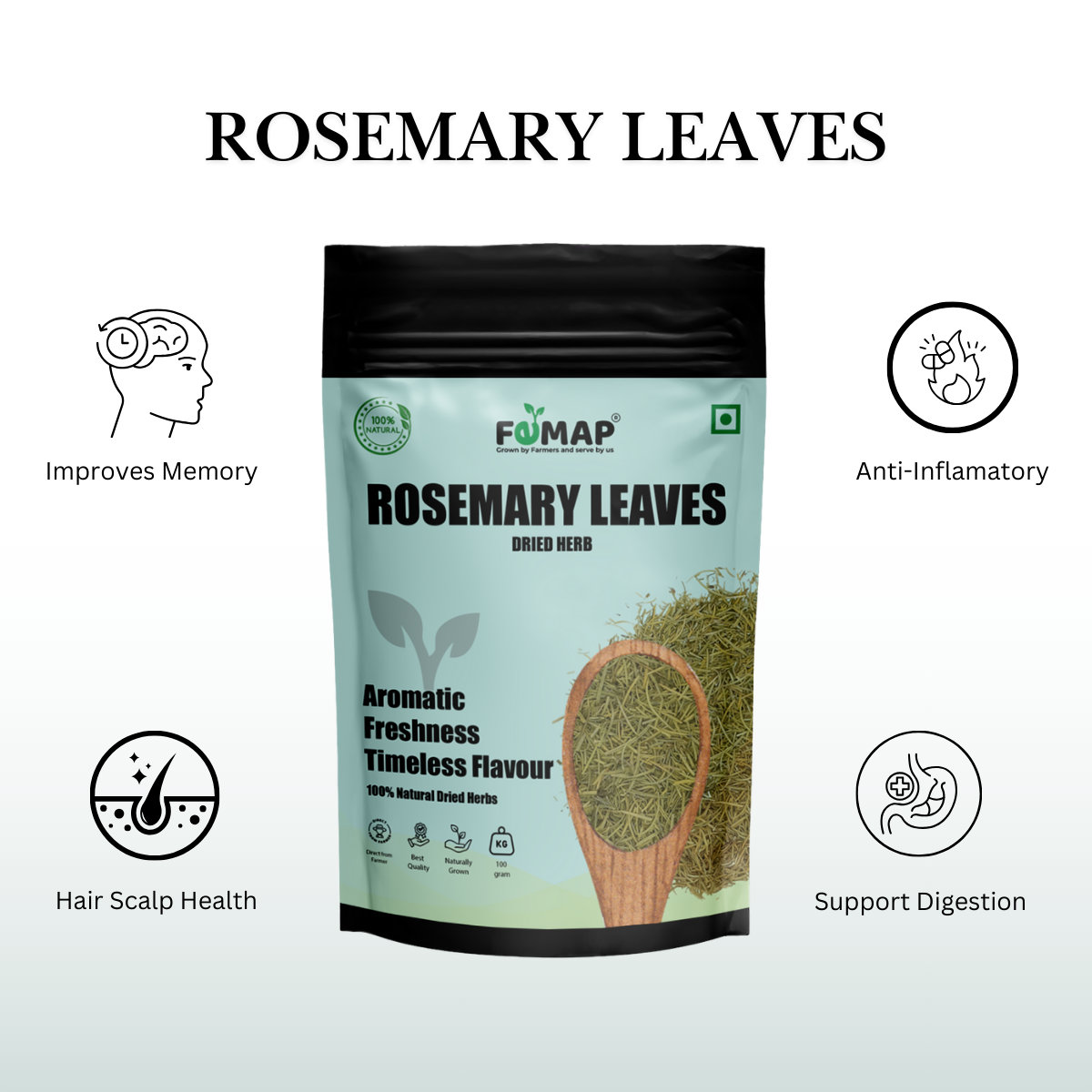 Dried Rosemary Leaves – 100 g | 100% Pure Herbal Leaves
