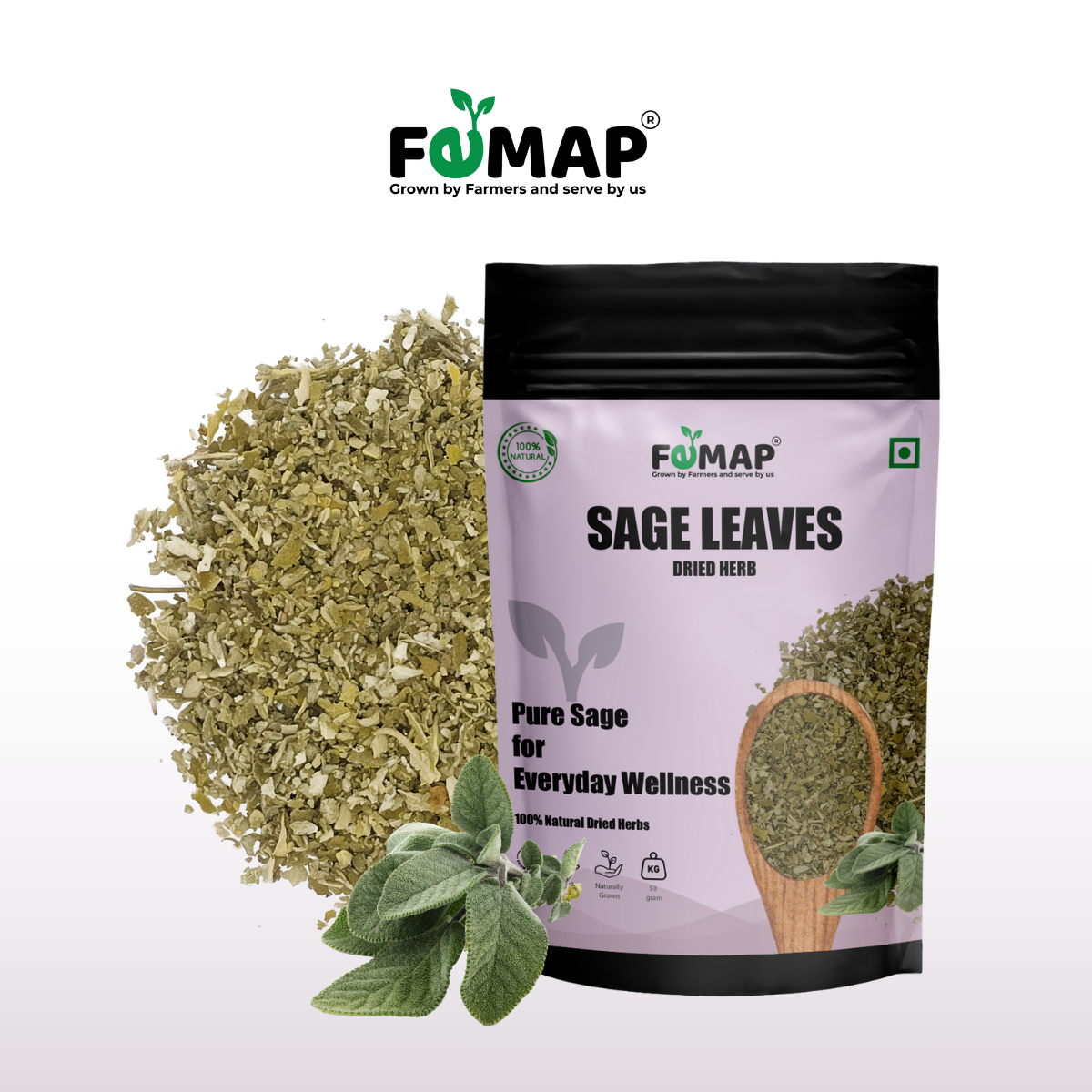 Dried Sage Leaf (Salvia officinalis) – Natural Herbal Leaves 50gm