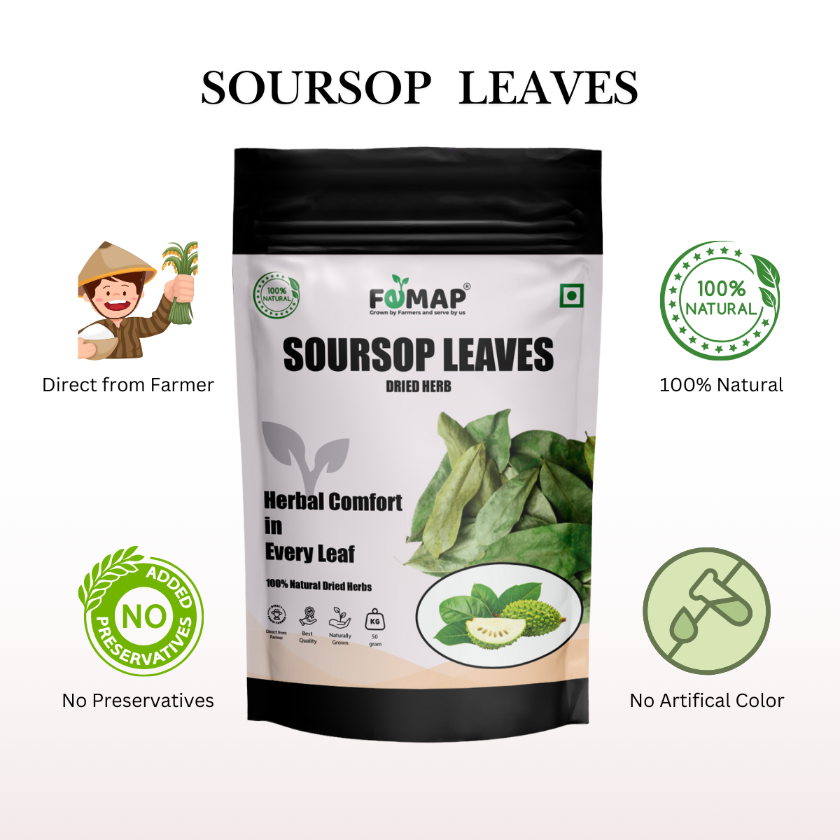 Dried Soursop Leaf (Annona muricata) – Natural Herbal Leaves 50gm