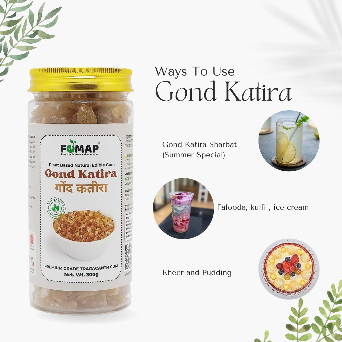 Gond Katira (Tragacanth Gum) – 100% Natural Edible Cooling Gum Crystals